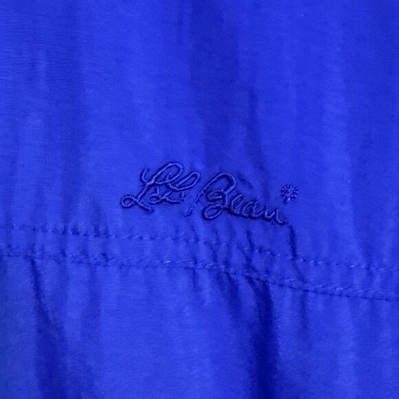 VINTAGE LL Bean Rain Jacket Mens Large Blue Full Zip Nylon Windbreaker Outdoors - Picture 4 of 14